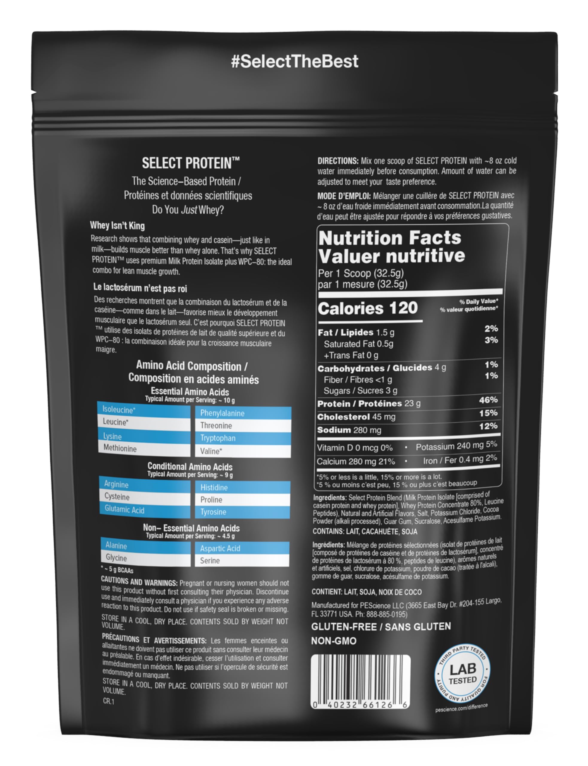 Creamy PEScience Select shake mixed in a glass showing smooth texture for post-workout fueling