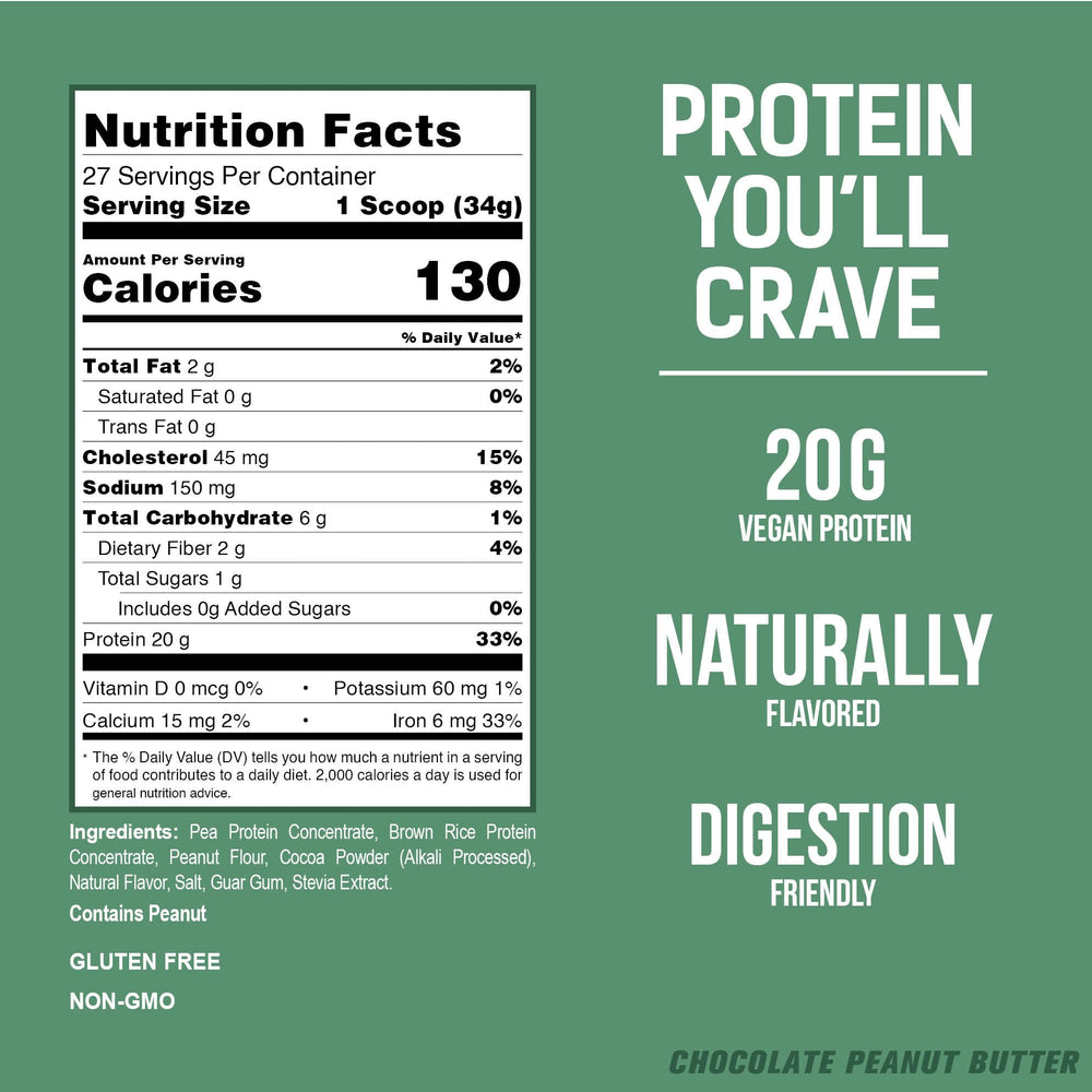 Dairy-free and vegan labeling emphasizes allergy-friendly protein option