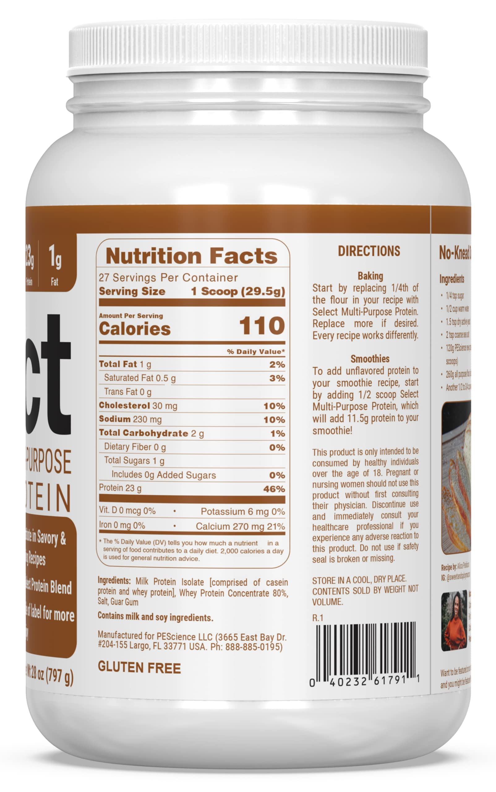 PEScience Select whey-casein blend visual communicates multi use versatility