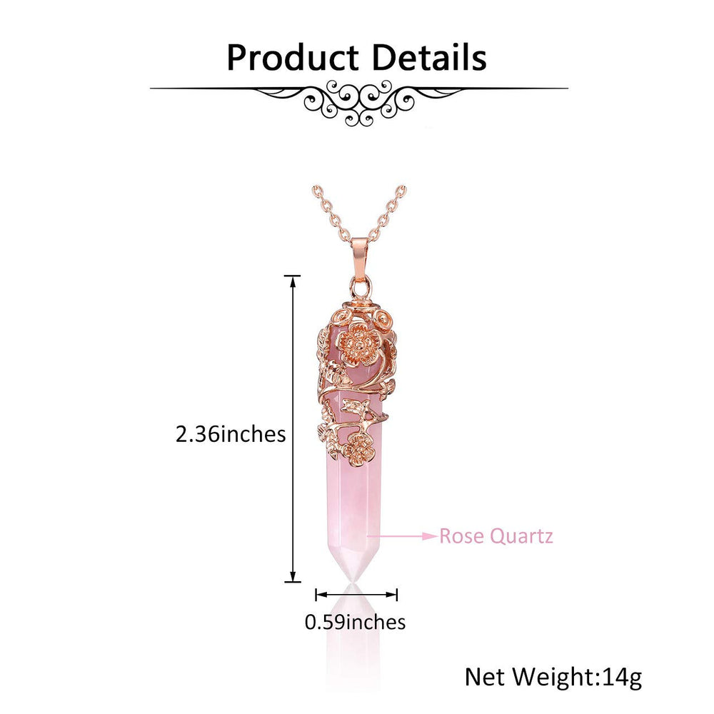 PESOENTH rose quartz energy-balancing necklace ideal for relaxation routines.