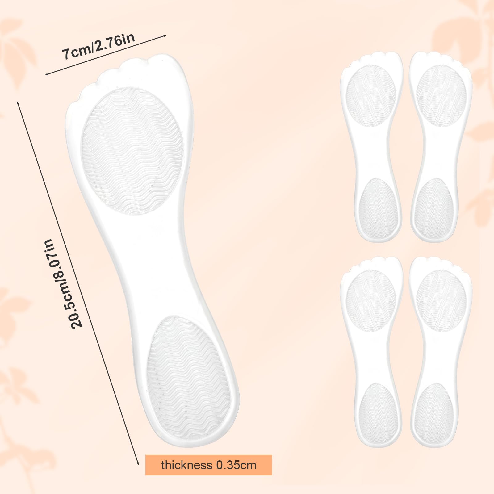 PEUTIER adhesive non-slip insole back keeps pads in place inside heels