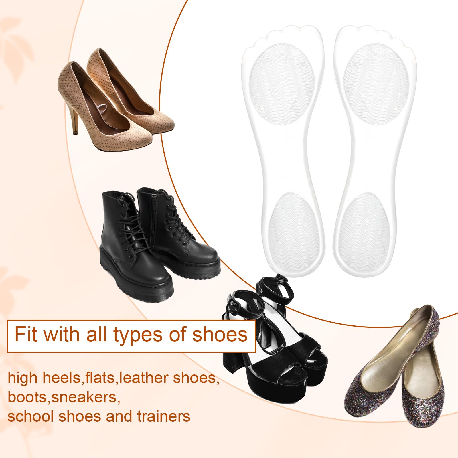 PEUTIER velvet soft footbed insoles fit inside dress shoes for a gentler stride