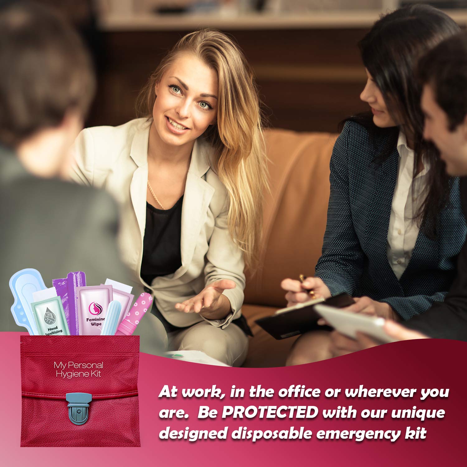 pH Advantage Pink Style resealable bag keeps contents secure during travel.