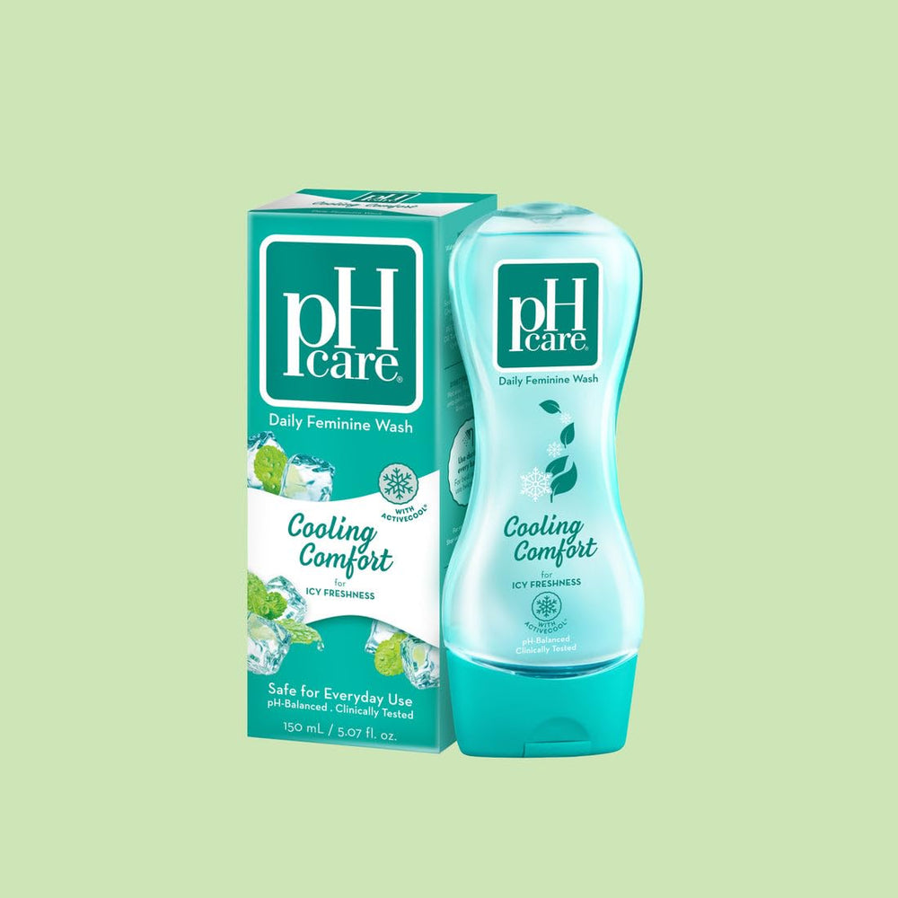 The pH Care Intimate Wash Cold Wind daily ritual emphasizes cooling refreshment after a long day.