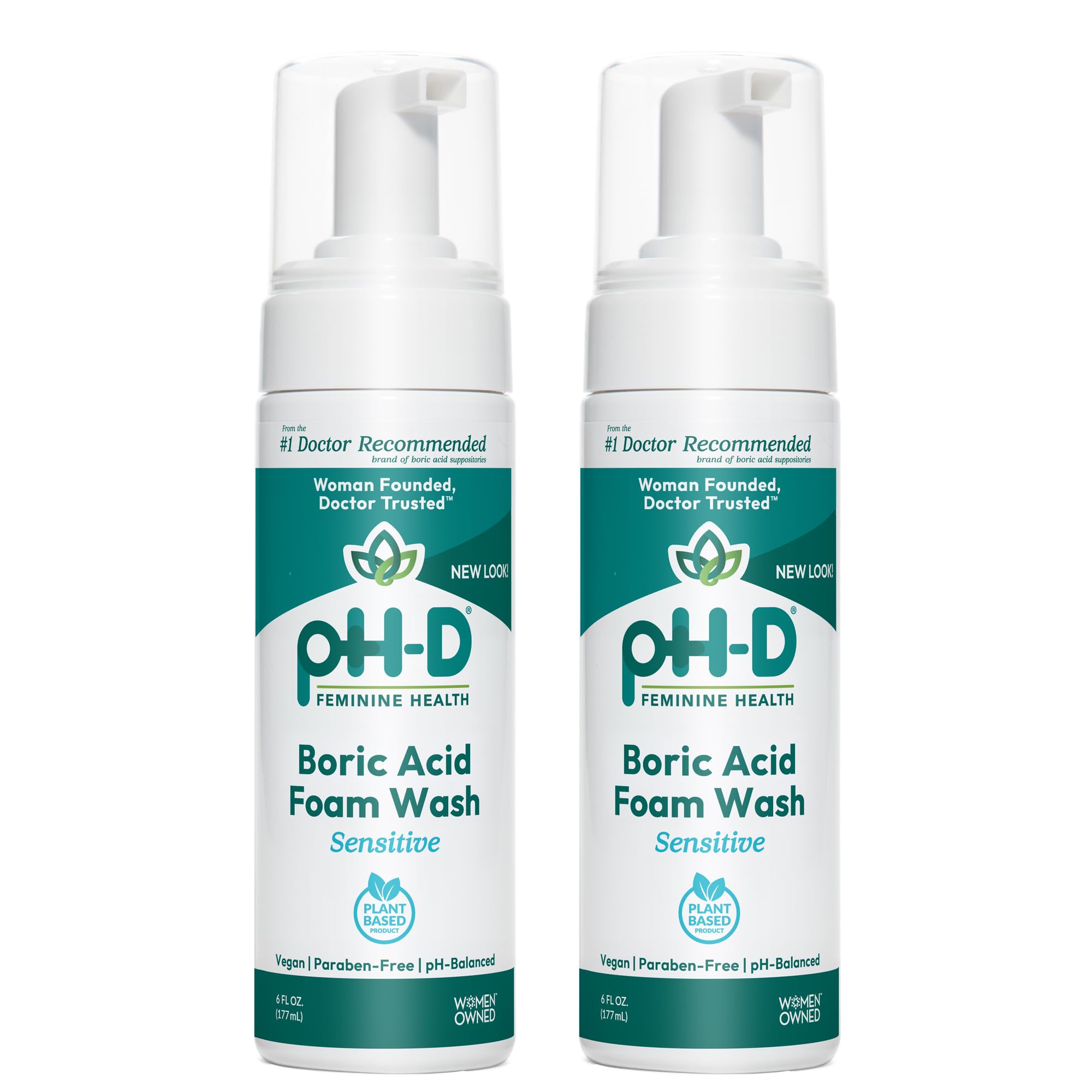 pH-D Boric Acid Foam Wash bottle front view for gentle external cleansing