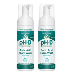 pH-D Boric Acid Foam Wash bottle front view for gentle external cleansing
