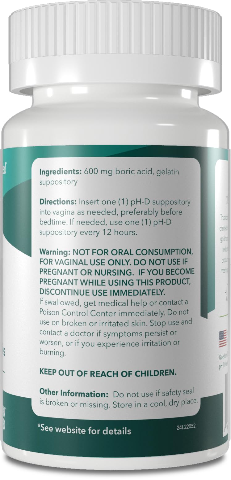 pH-D boric acid suppositories usage image illustrating at-home routine