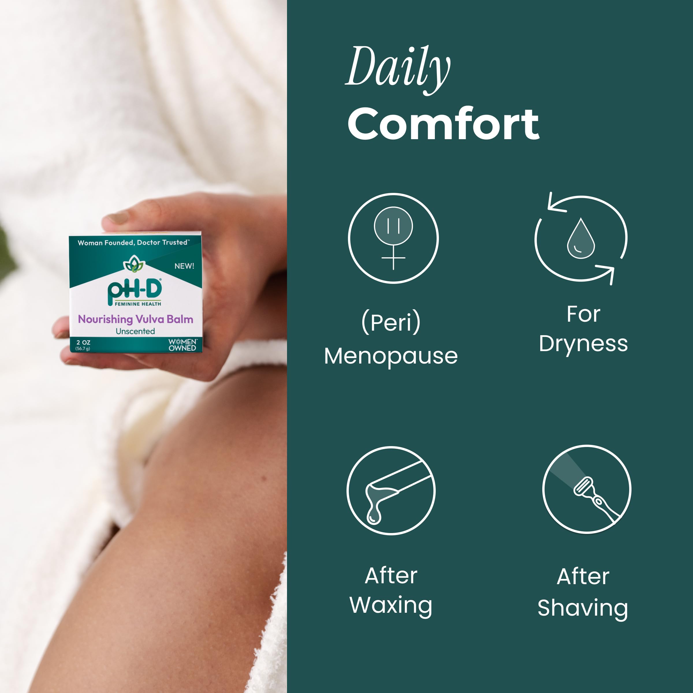 pH-D vulva balm creamy texture close-up