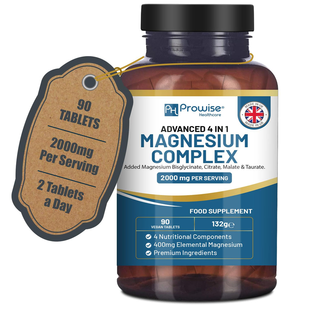 PH PROWISE Magnesium Glycinate Complex bottle showing 4-in-1 formula for daily wellness.