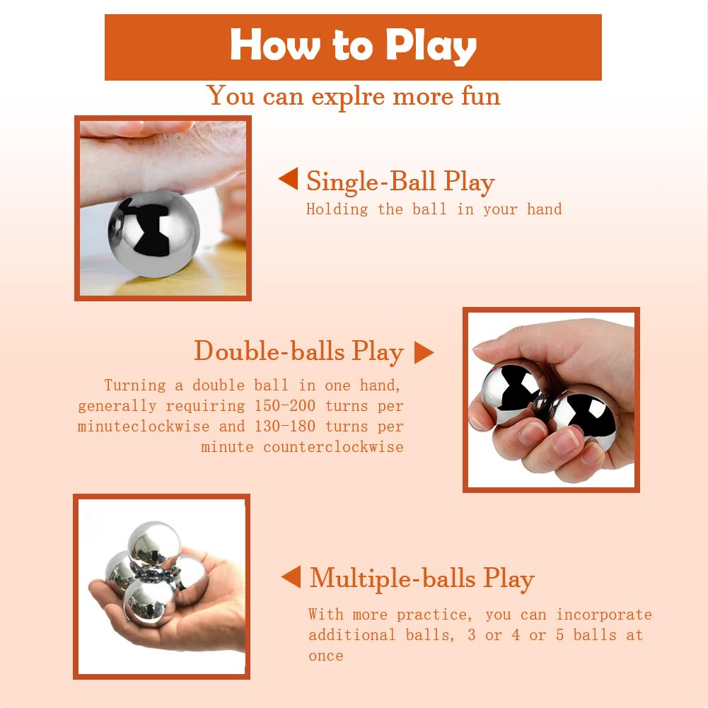 Phaicoilo meditation balls used for rotation to improve focus and relieve tension.