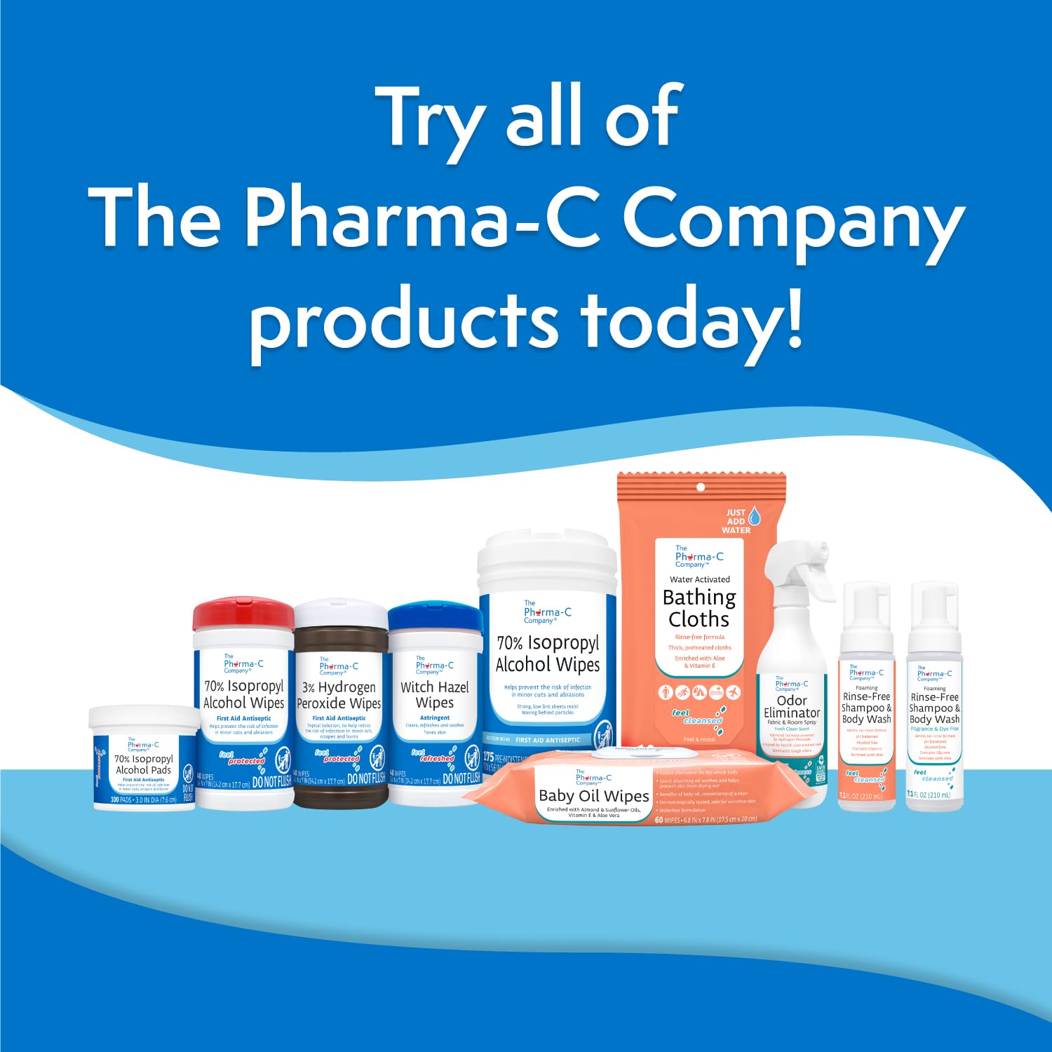 The Pharma-C Company 70% IPA wipes with safety seal stay sanitary during transport