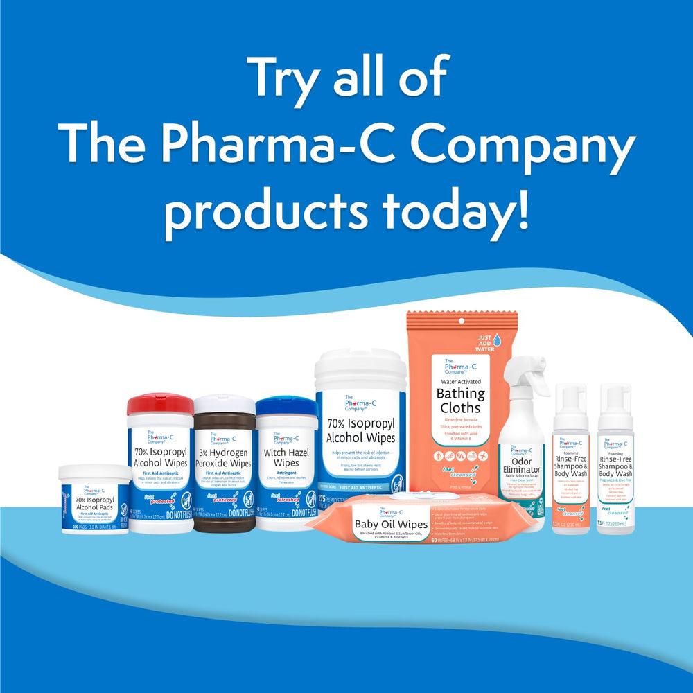 The Pharma-C Company 70% IPA wipes with safety seal stay sanitary during transport