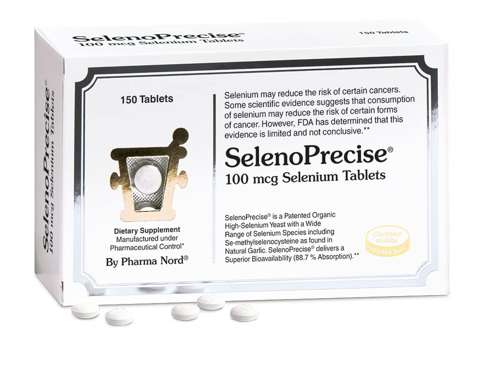 Pharma Nord SelenoPrecise bottle with easy-to-swallow selenium tablets for daily support.