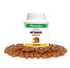 PHARMAKON nattokinase bottle shows organic, high-potency formula for daily wellness