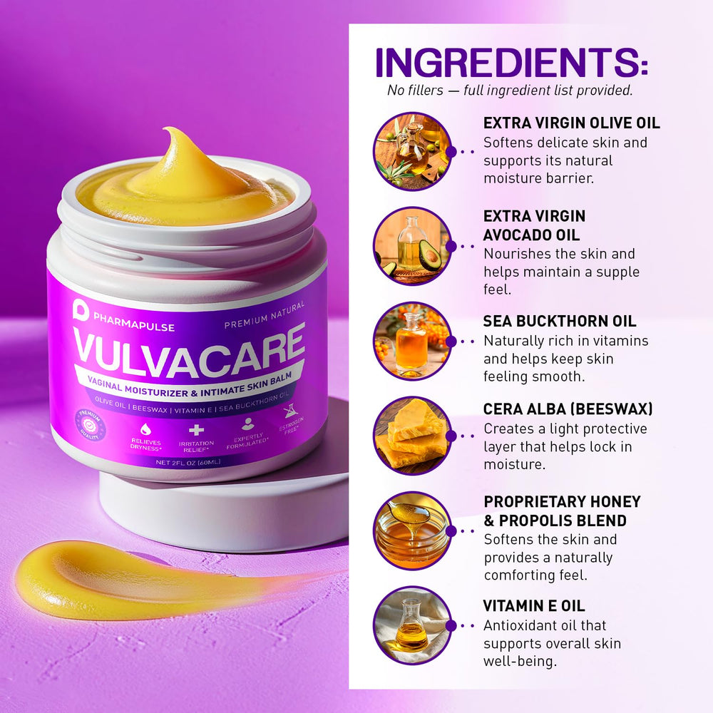 Pharmapulse Menopause Support texture close-up communicates calming moisture balance.