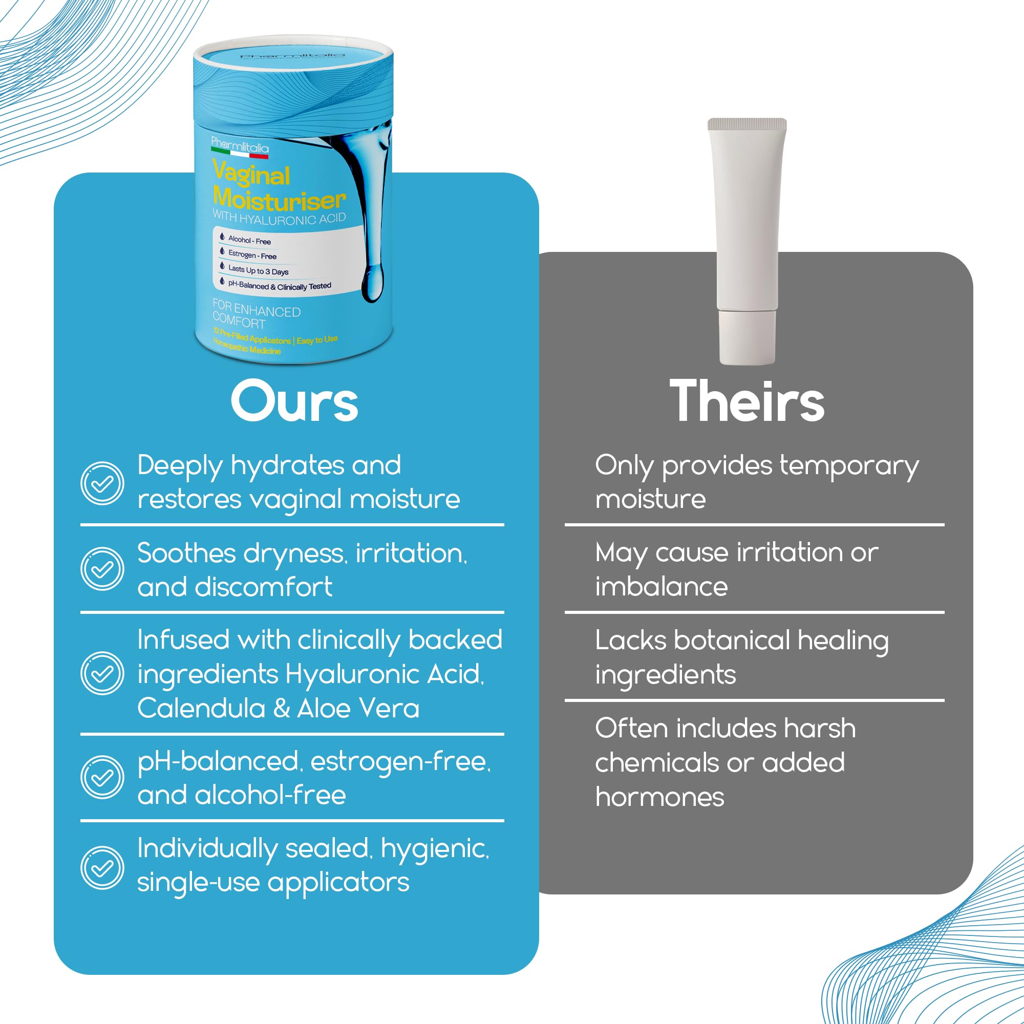 Pharmlitalia applicator in use for discreet and convenient on-the-go relief