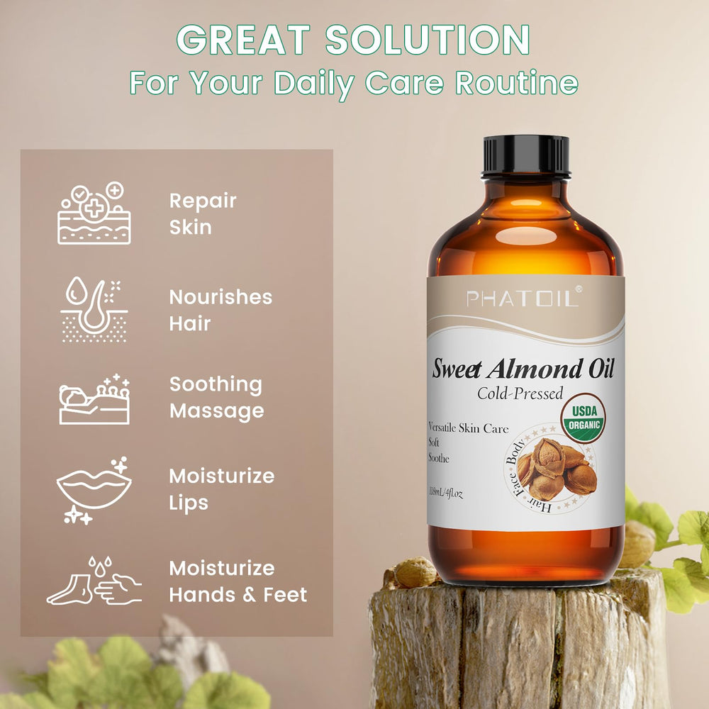 PHATOIL aceite de almendra dulce, ideal para cuidado diario de piel y cabello.