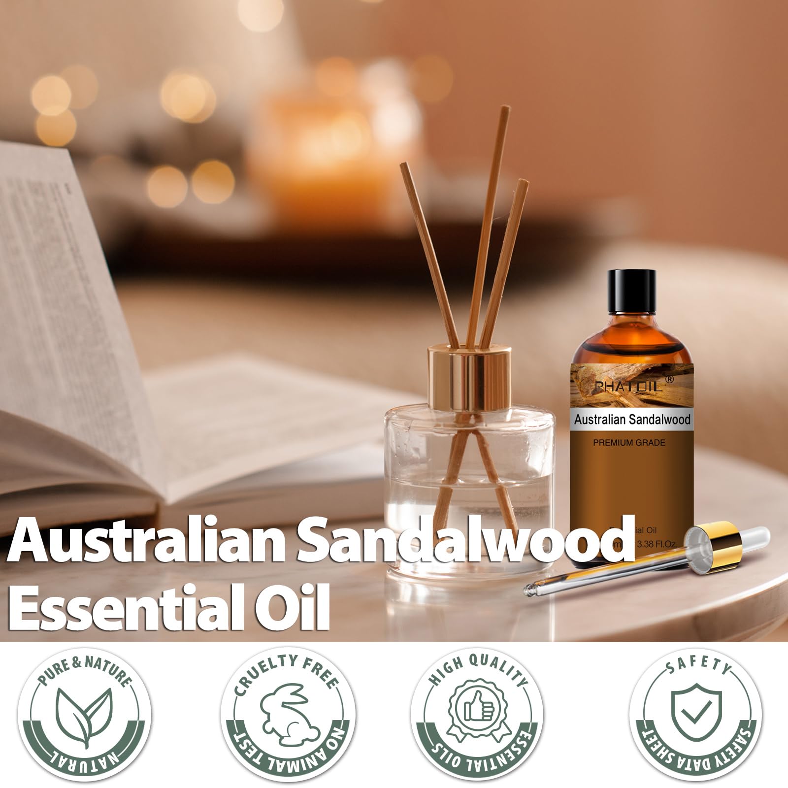 PHATOIL aceite de sándalo australiano para baño de pies relajante.