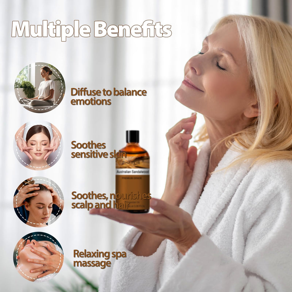 PHATOIL aceite de sándalo australiano para piel, uso suave y diluido.
