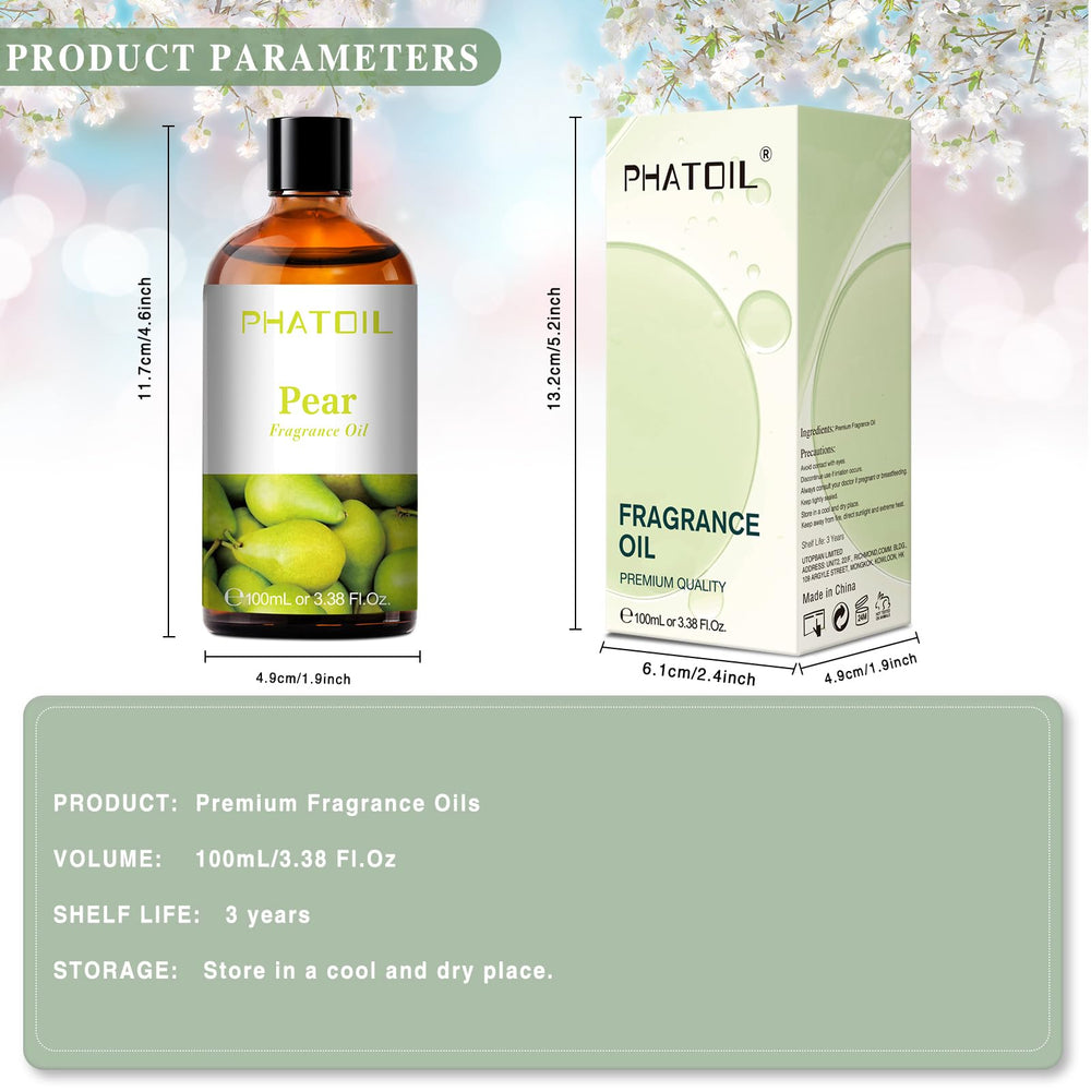 PHATOIL Aceite Pera - ideal para velas artesanales y ambientación.