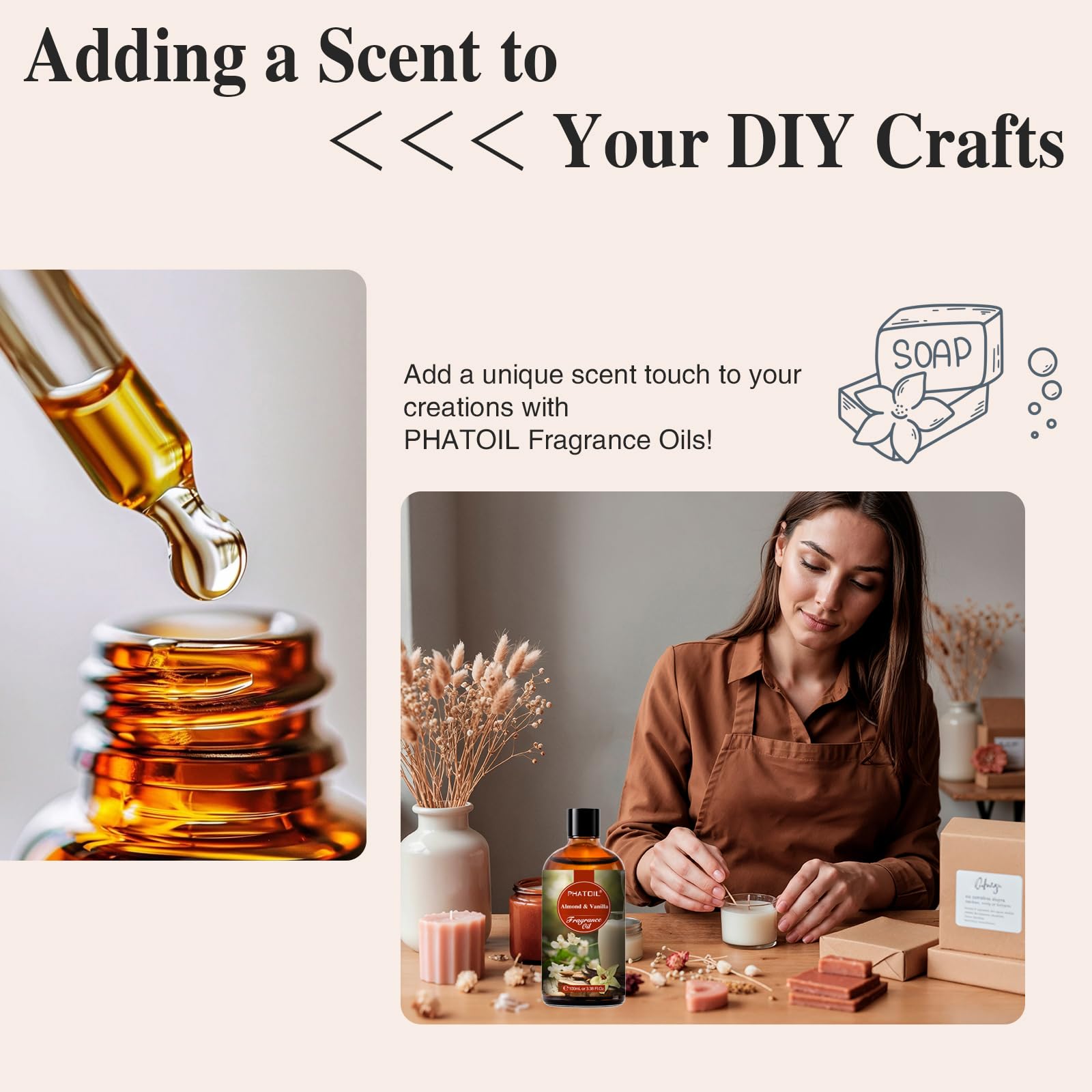 PHATOIL Almond Vanilla fragrance for candle making and soaps