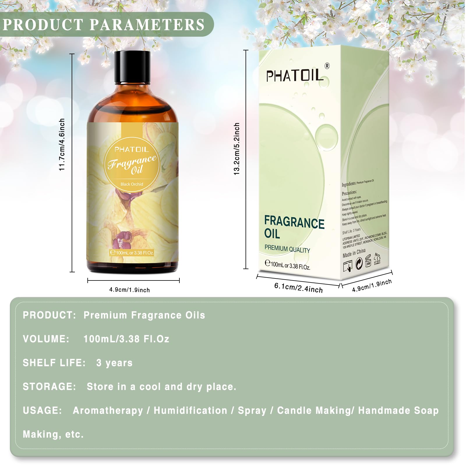 PHATOIL Black Orchid difunde un aroma sofisticado en el hogar.