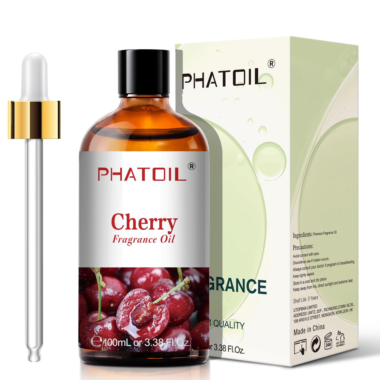 PHATOIL Cherry Fragrance Oil in diffuser setup adds a long-lasting, inviting aroma.