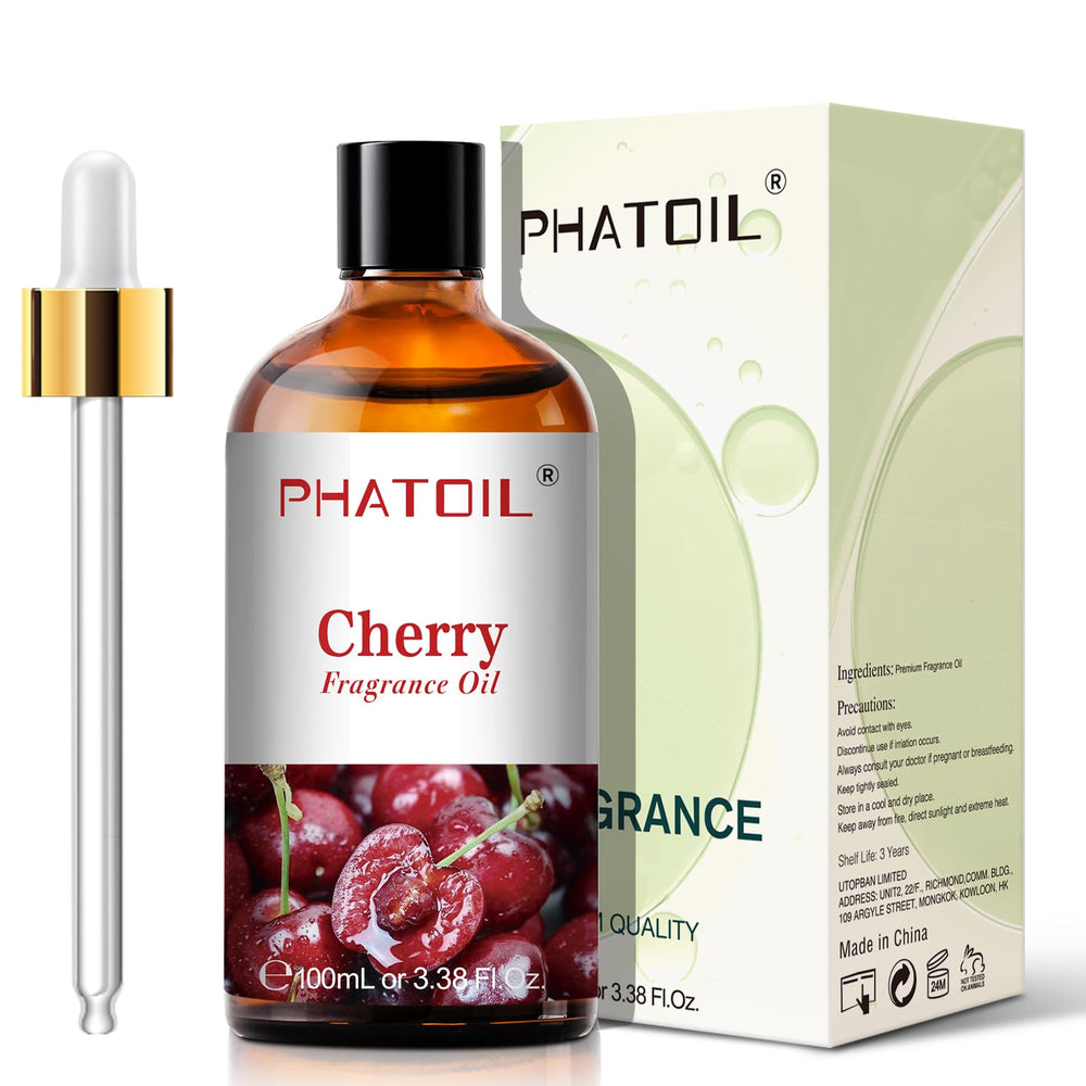 PHATOIL Cherry Fragrance Oil in diffuser setup adds a long-lasting, inviting aroma.