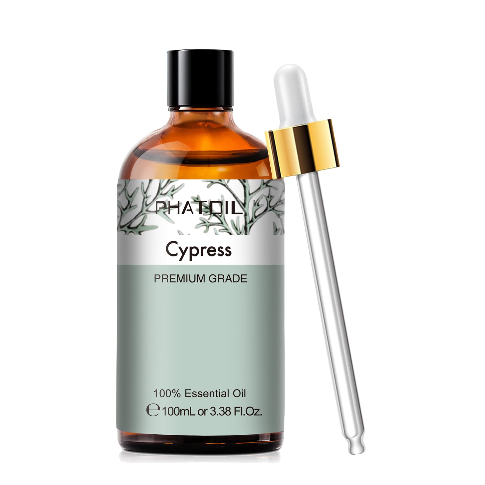 PHATOIL Cypress essential oil bottle with dropper for precise diffuser use