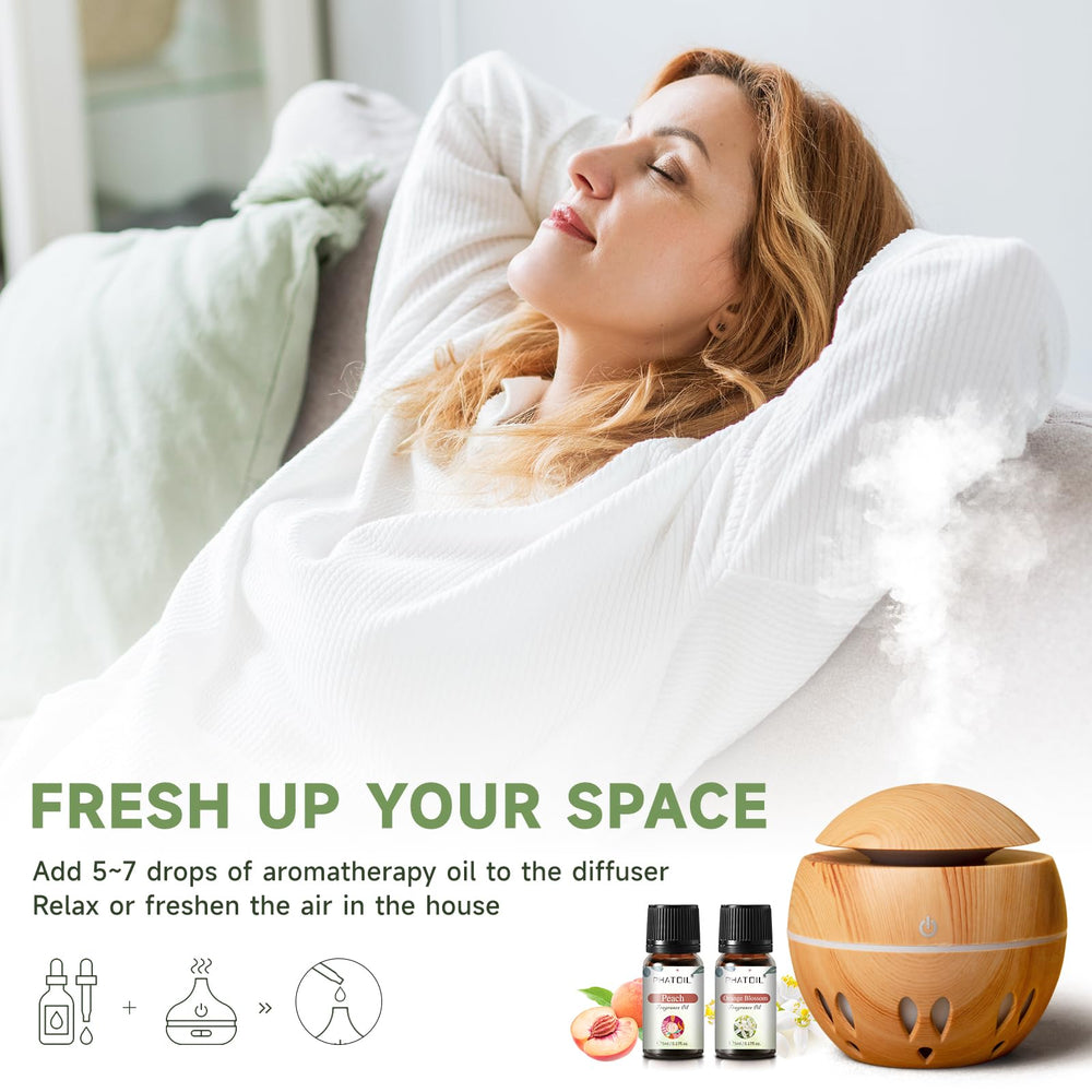 PHATOIL diffuser room aroma scene highlighting long-lasting scent options.