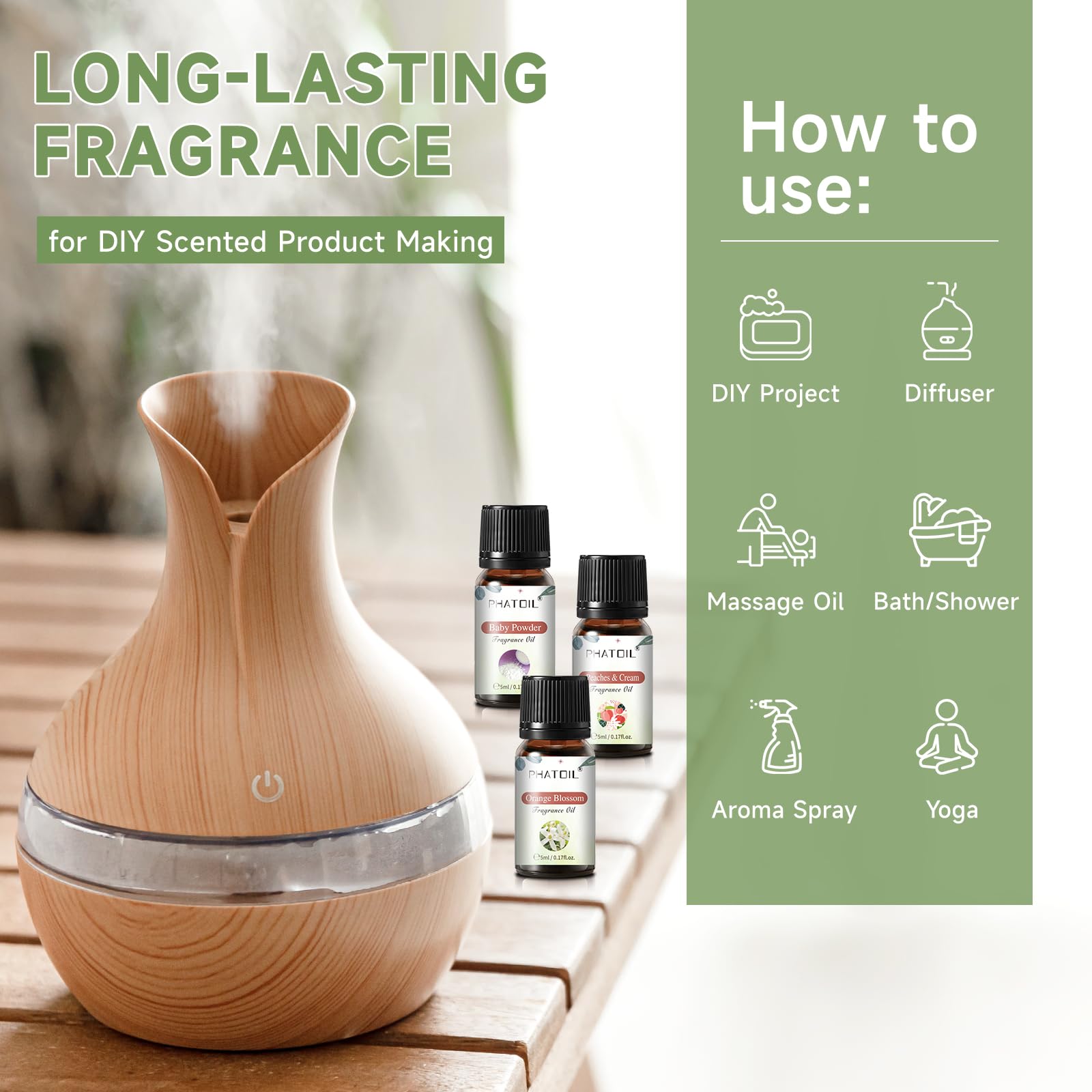 PHATOIL DIY soap and candle oils for creative home projects.