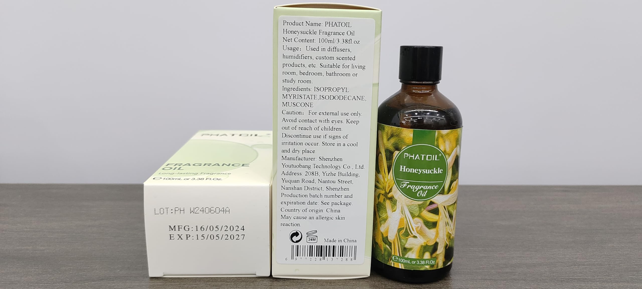 PHATOIL Honeysuckle fragrance in 100ml bottle.