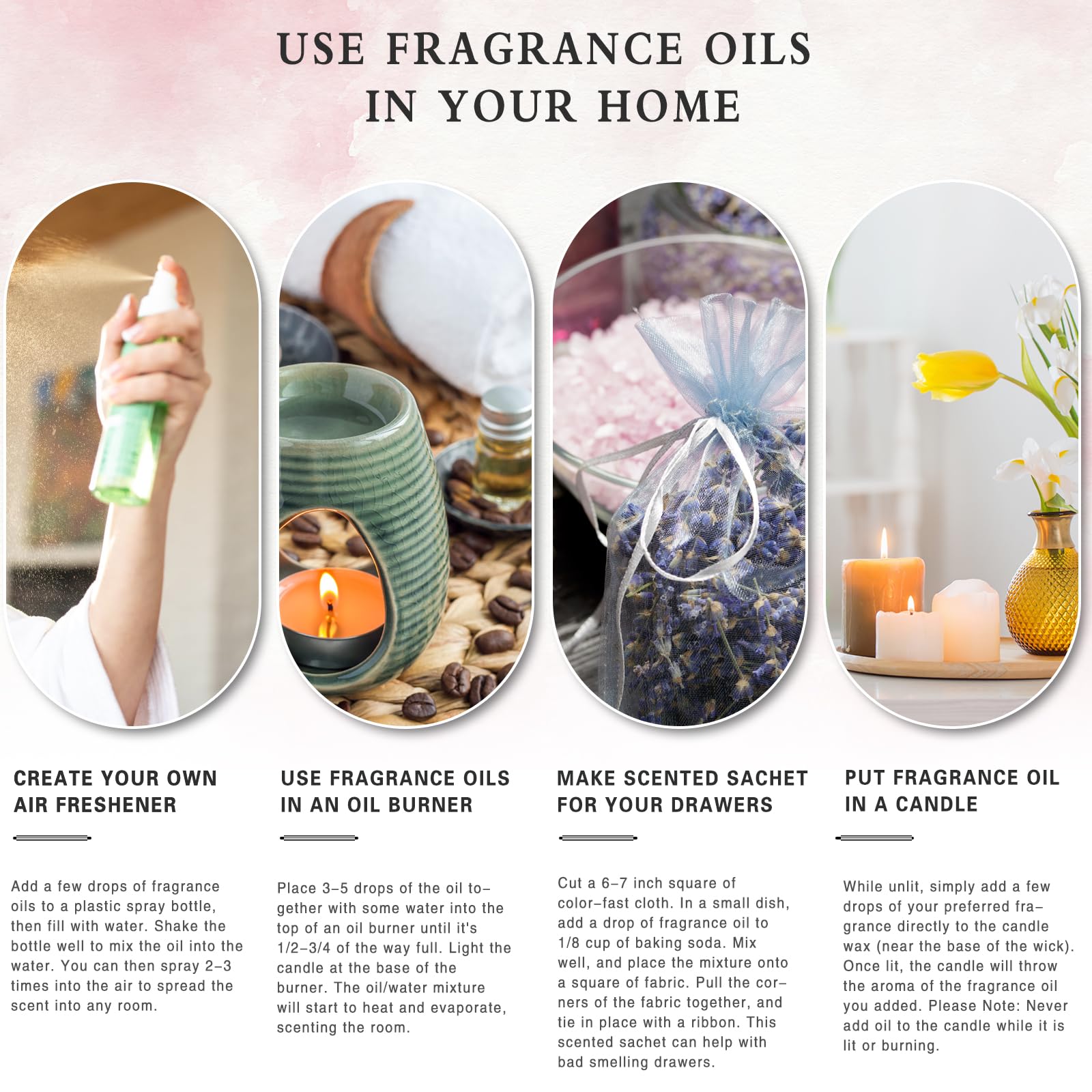 Cleaners and room sprays can feature this fragrance.