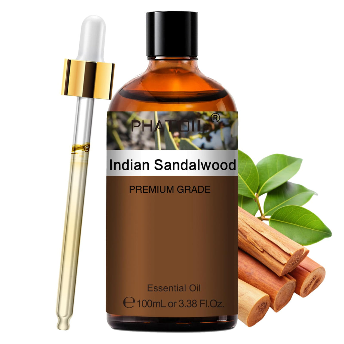 PHATOIL Indian Sandalwood oil bottle for pure aromatherapy use