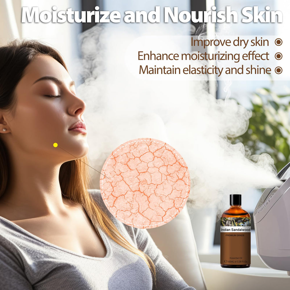 PHATOIL Indian Sandalwood oil enhances skin moisturization