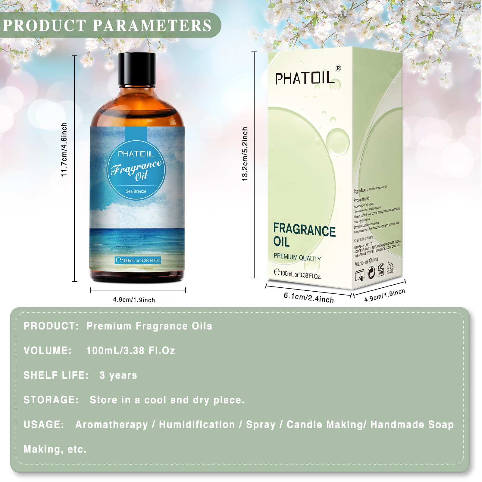 PHATOIL Sea Breeze in diffuser delivering a fresh coastal scent