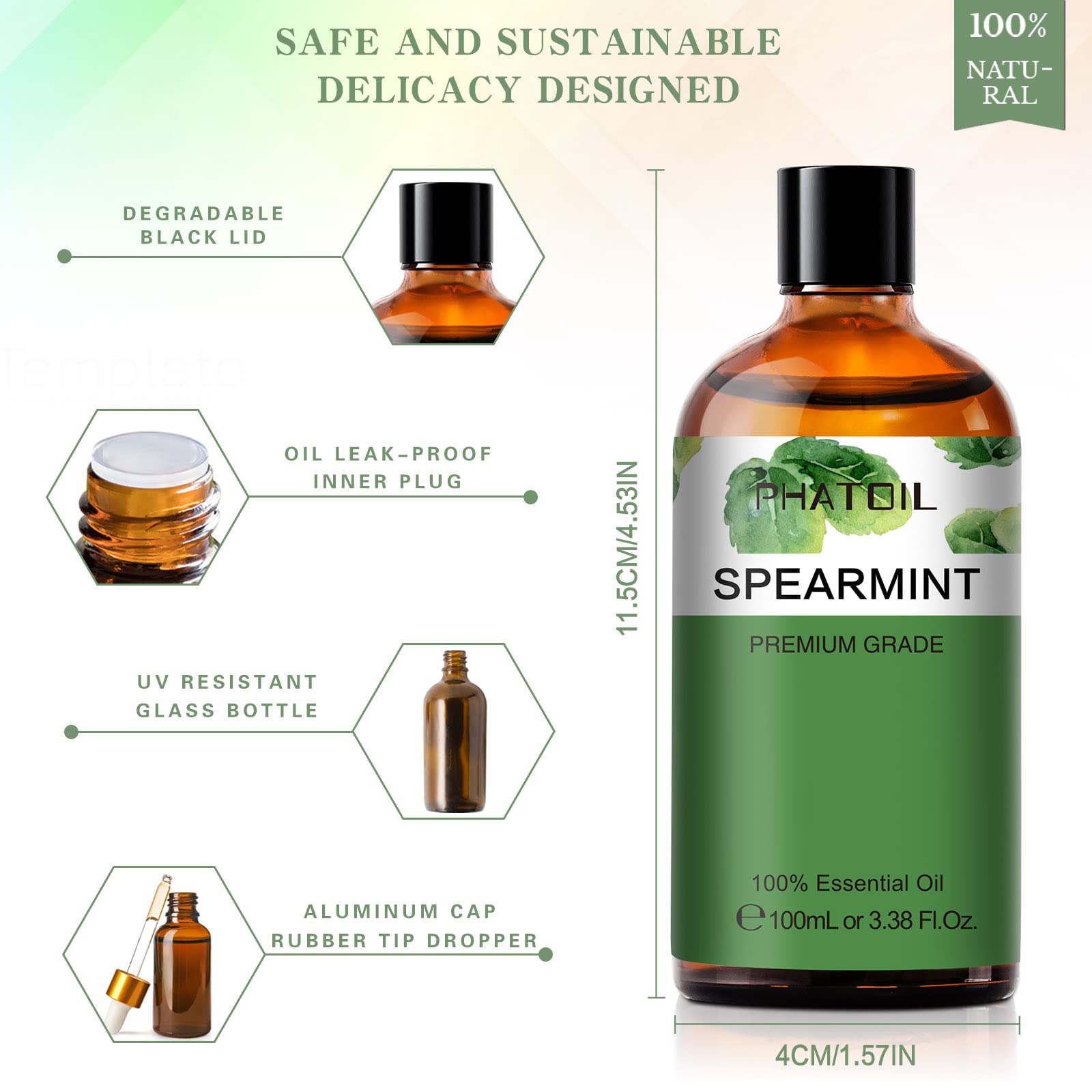 PHATOIL Spearmint essential oil for soaps and bath bombs with fresh notes