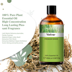 PHATOIL Vetiver oil shown for diffuser use and long lasting aroma