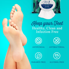 pHeet Foot Wipes anti-fungal formula highlights protection and cleansing