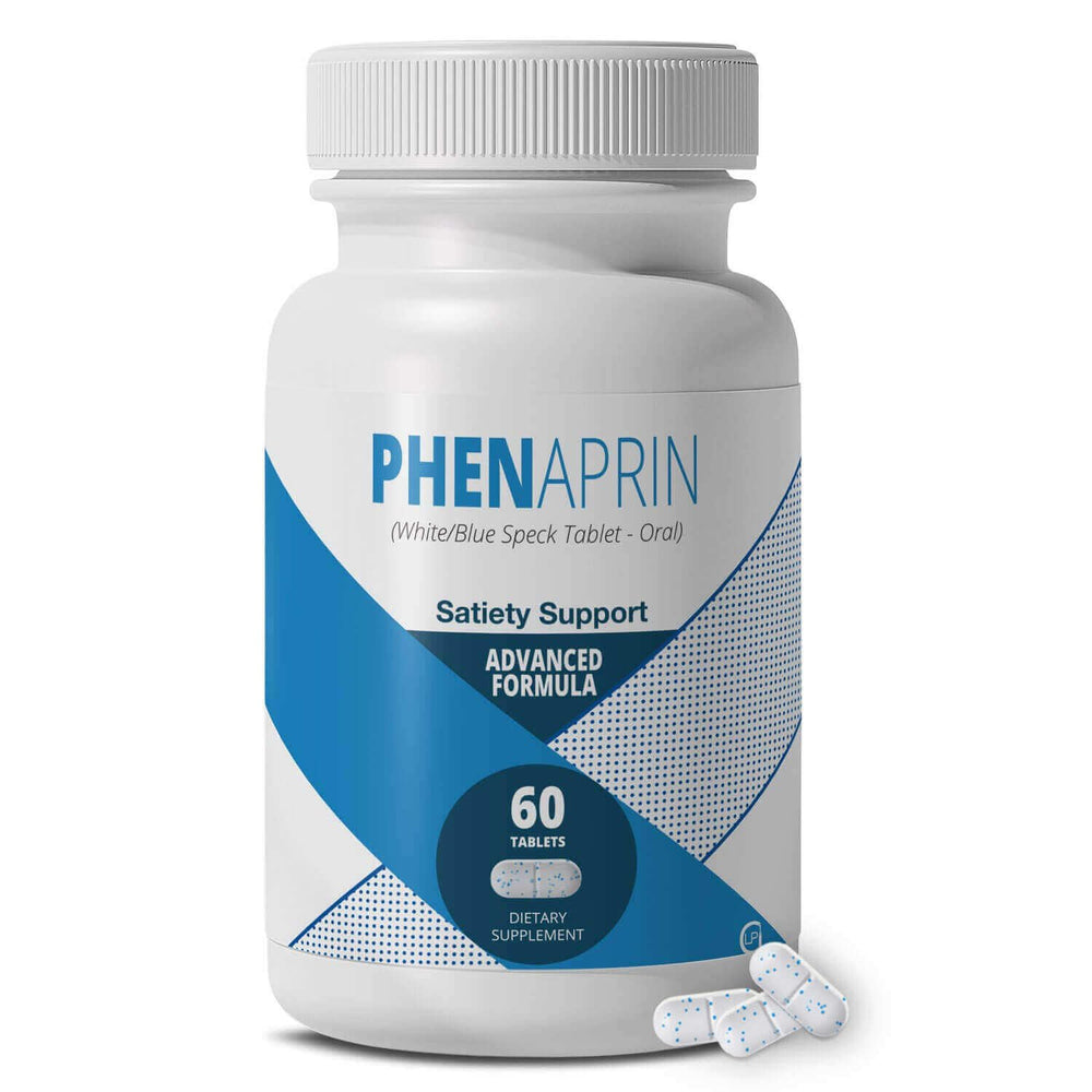 PhenAprin bottle and label showing premium thermogenic formula for weight management.