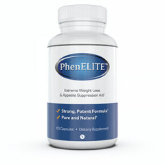 Phenelite fat burner bottle front view highlighting vegan formula.