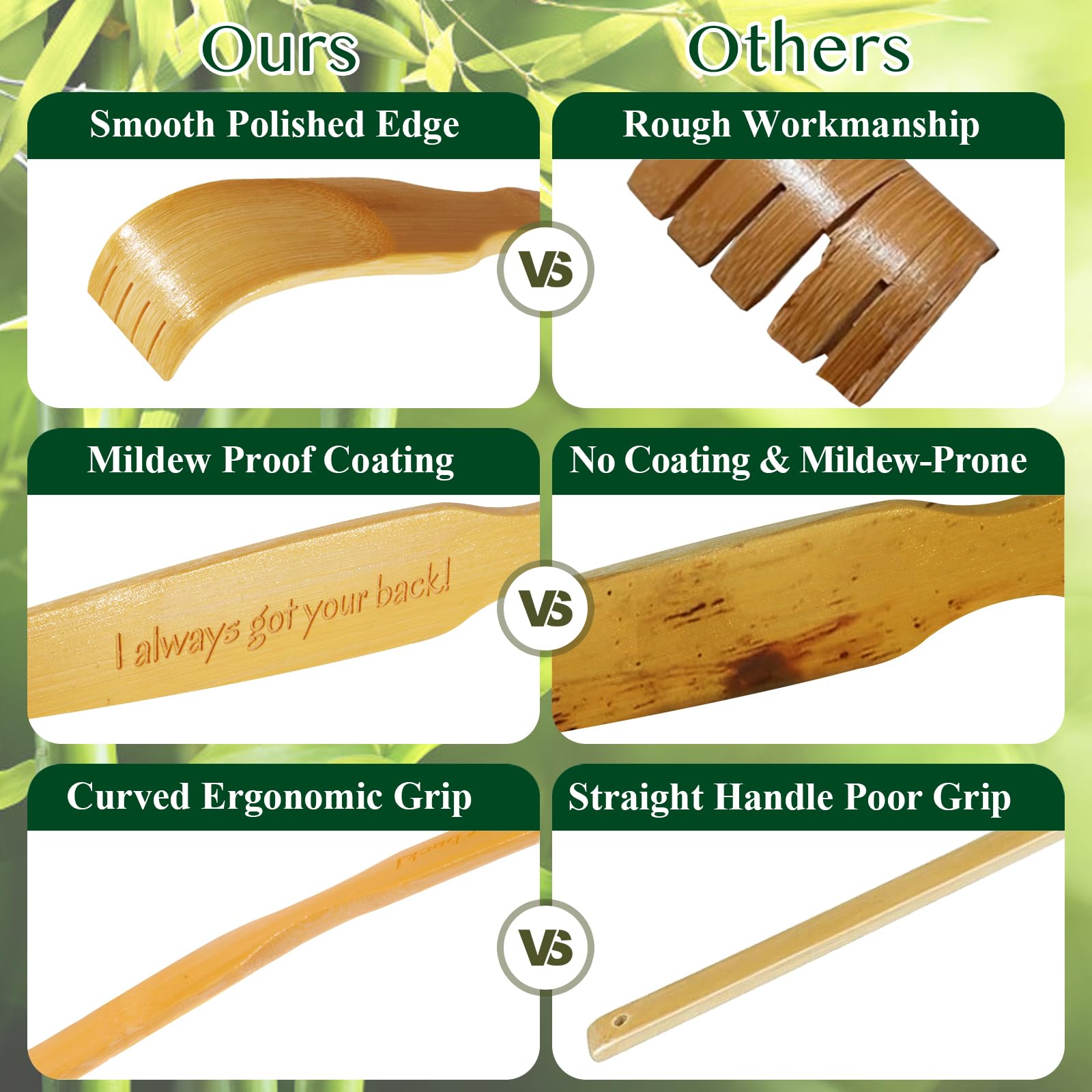 Pheuphry back scratcher handcrafted with a high gloss finish for a premium feel.