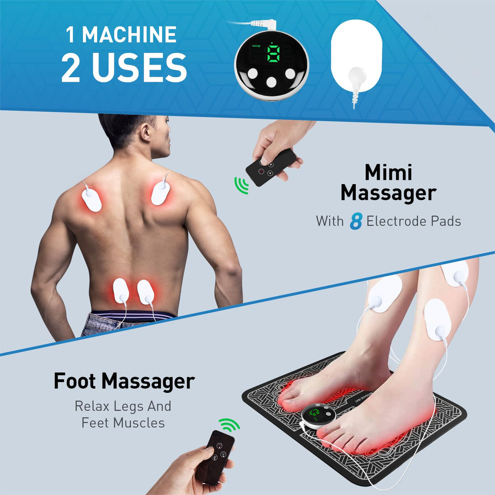 2-in-1 Phixnozar device combining foot massage and body pad for full relief