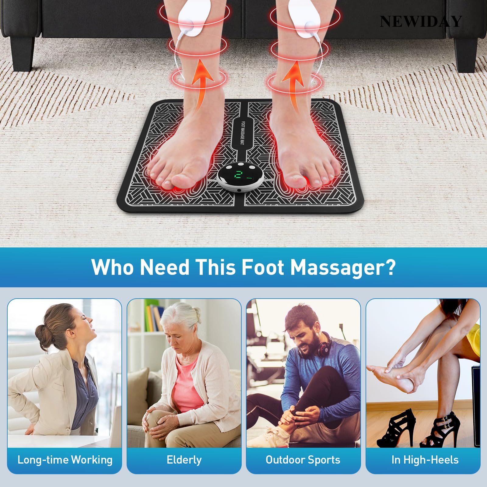 Foldable Phixnozar massage pad offering versatile body relief on the go