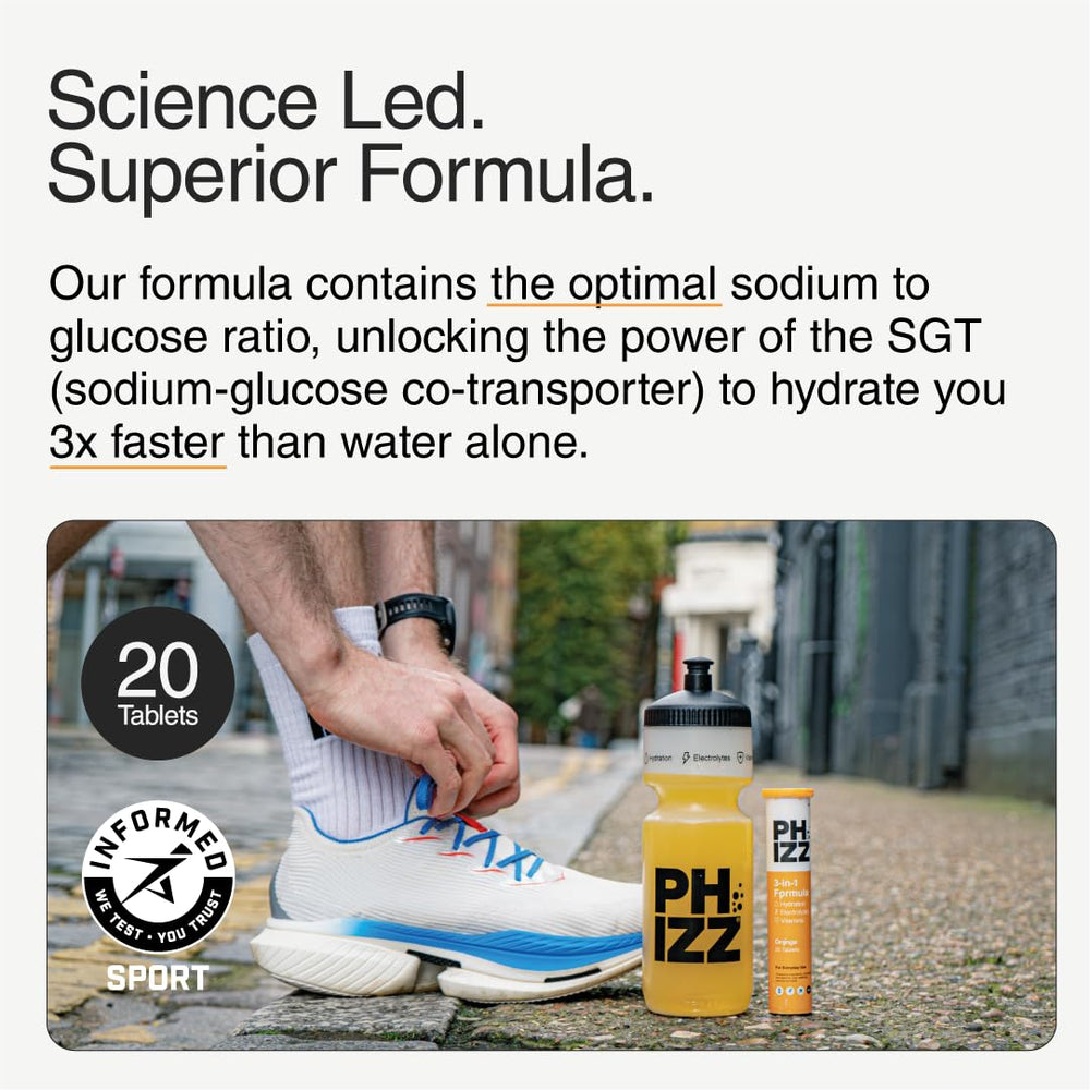 Phizz athlete training session showing hydration and recovery potential after exertion.