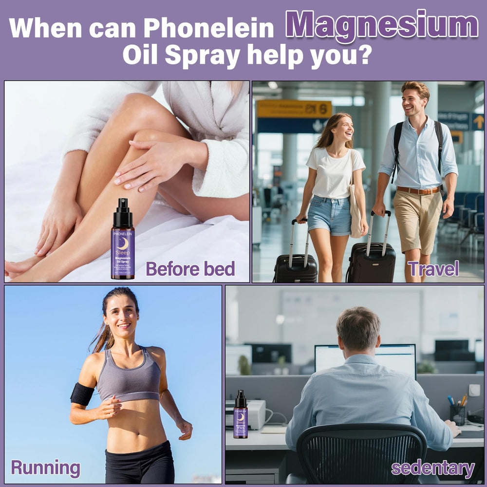 Phonelein Spray de Magnesio, envase práctico de 75 ml para viaje.