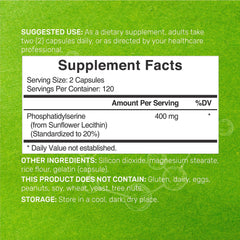 Phosphatidylserine supplement capsules close-up showing texture and coating