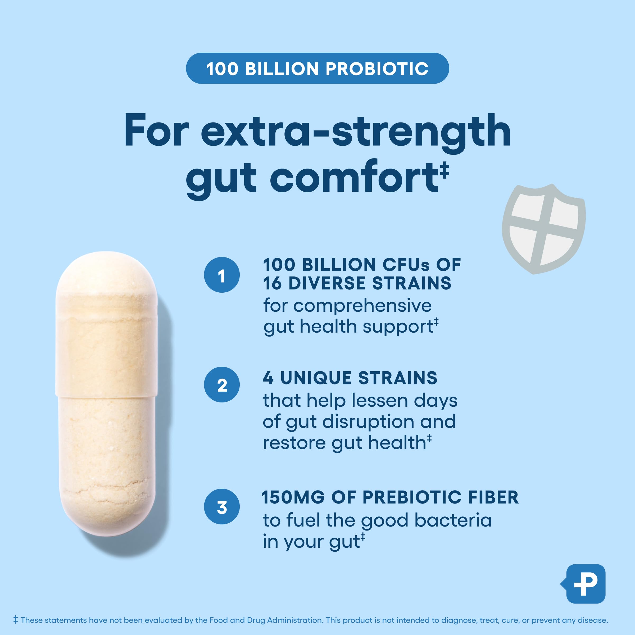 Physician's CHOICE 100 Billion delayed-release capsules illustrate stomach-safe delivery