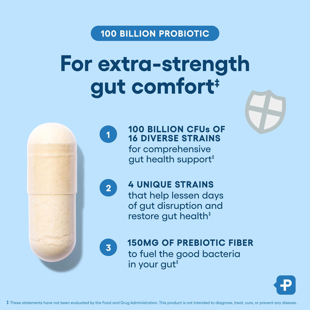 Physician's CHOICE 100 Billion delayed-release capsules illustrate stomach-safe delivery