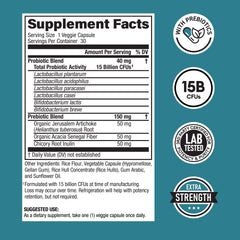Physician's CHOICE probiotics capsules show 6 strains for balanced gut health.